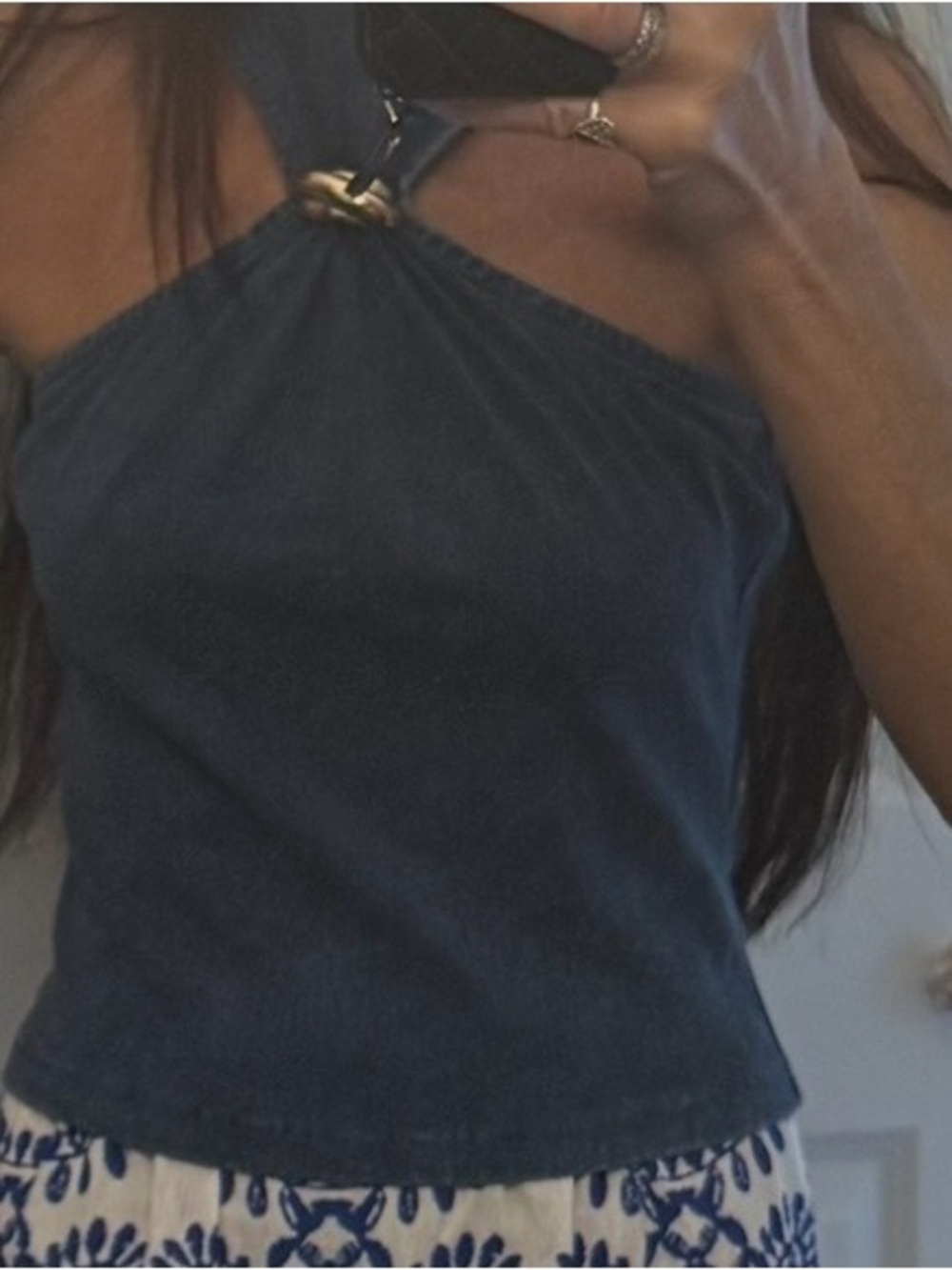 Women’s Navy Halter Tank Top
